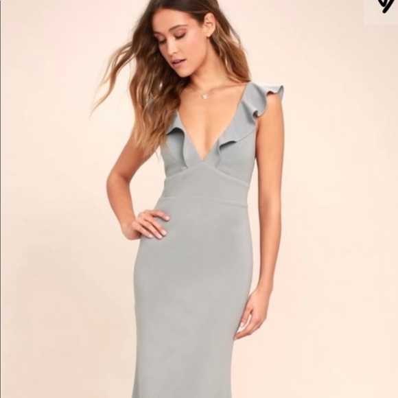Lulus Dresses & Skirts - •lulus• Dusty blue/ grey bridesmaid dress
